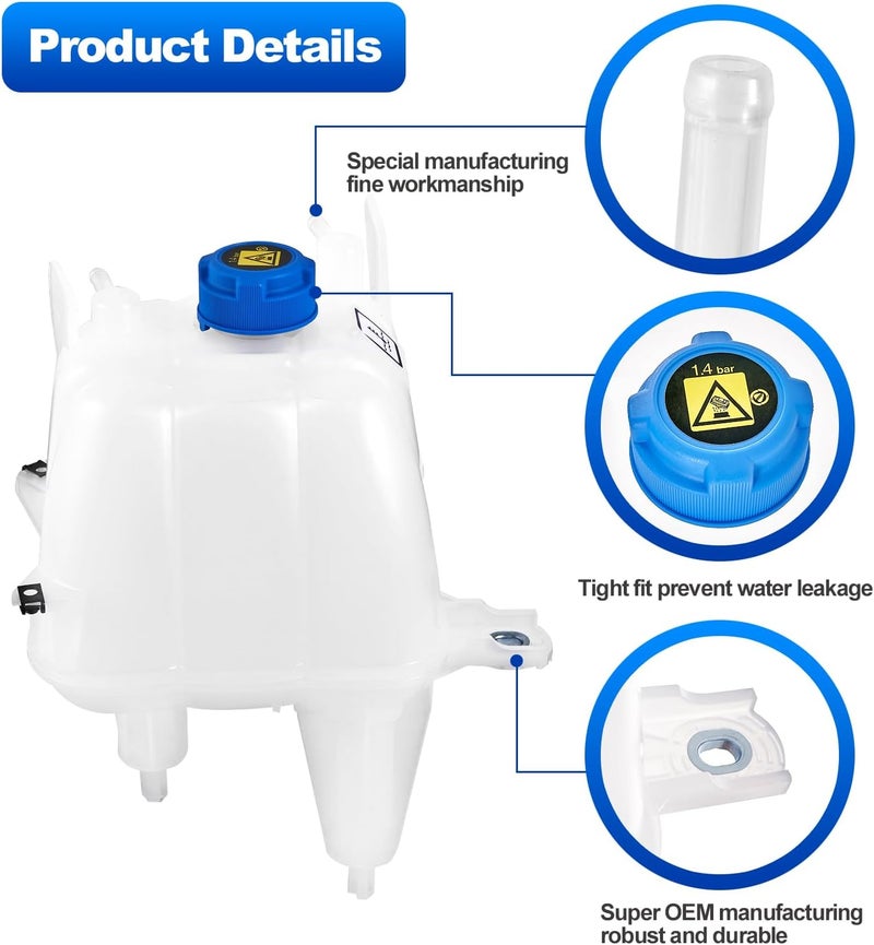 TEMSONE Upgrade 603-832 Coolant Reservoir Tank Compatible with Dodge Ram ProMaster 1500 2500 3500 2014-2021 Replace# 52014880AA - Image 4